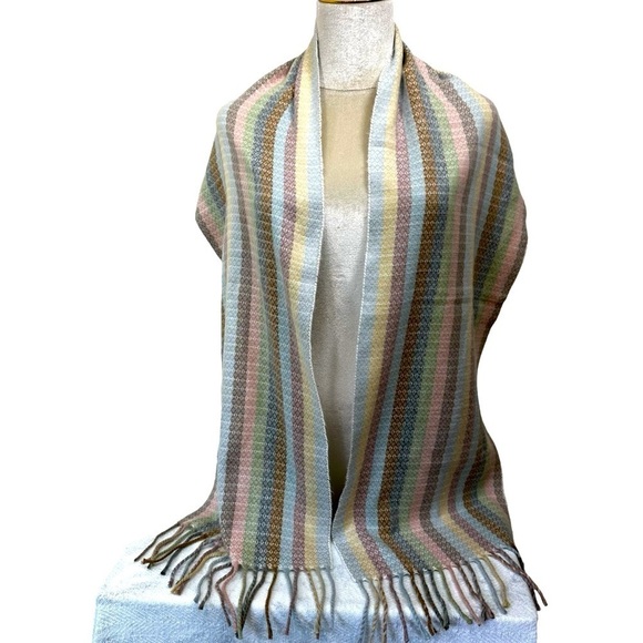 Cejon Made in Italy Pastel Stripe Cashmere-Feel Scarf - Picture 1 of 6